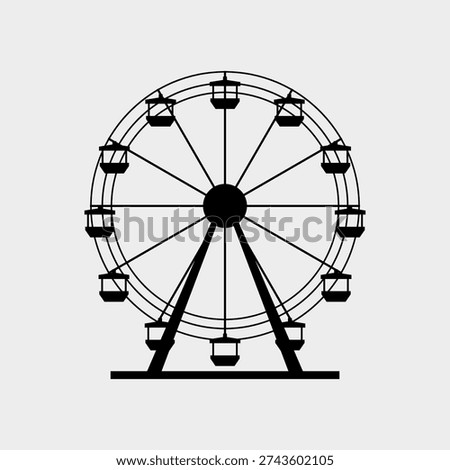 Ferris wheel illustrated in vector on white background