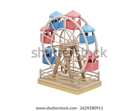 Ferris wheel illustration 3d rendering icon