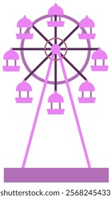 ferris wheel illustration.
carnival ride vector.