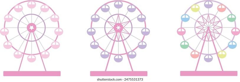 Ferris wheel illustration,collection of Ferris wheel