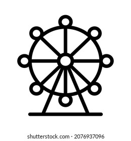 ferris wheel line art vector icon