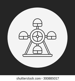 Ferris wheel line icon