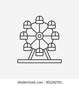 Ferris wheel line icon