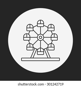 Ferris wheel line icon