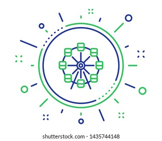 Ferris wheel line icon. Amusement park sign. Carousels symbol. Quality design elements. Technology ferris wheel button. Editable stroke. Vector