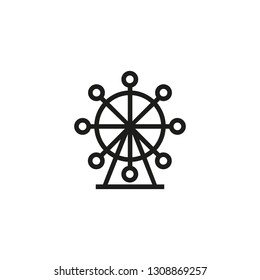 Ferris wheel line icon. Carousel, fair, festival. Recreation concept. Can be used for topics like amusement park, carnival, entertainment