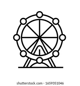 Ferris wheel line icon, concept sign, outline vector illustration, linear symbol.