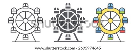 Ferris wheel line icon, funfair and entertainment, carousel sign, vector graphics, a linear pattern on a white background, eps 10.
