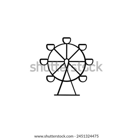 Ferris Wheel Line Style Icon Design