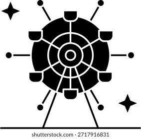 Línea de noria Diseño de ícono de Vector