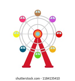 Ferris wheel. Logo. Festival. Carousel. Vector illustration. EPS 10.