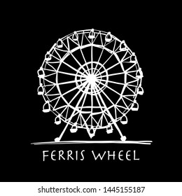 Ferris wheel at night, sketch for your design