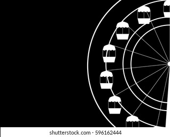 Ferris wheel on a black background.Vector illustration