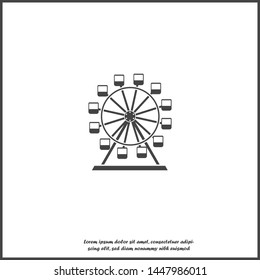 Ferris wheel on white isolated background. Layers grouped for easy editing illustration. For your design.