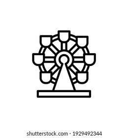 ferris wheel outline Icon.carnival and tool vector illustration on white background