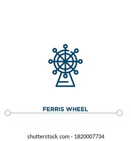 ferris wheel outline vector icon. simple element illustration. ferris wheel outline icon from editable entertainment concept. can be used for web and mobile
