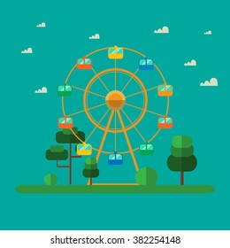 Ferris wheel in the park.