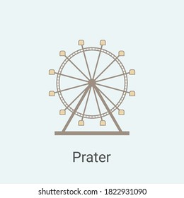 Ferris Wheel at Prater amusement park, Vienna, Austria. International landmark and tourism destination. A fascinating world awaits visitors and guarantees entertainment for both young and old