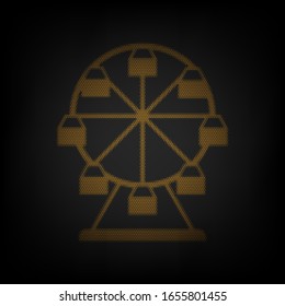 Riesenradschild. Icon als Gitter der kleinen orangefarbenen Glühbirne in der Dunkelheit. Illustration.