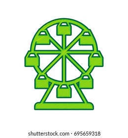 Ferris wheel sign. Vector. Lemon scribble icon on white background. Isolated