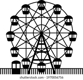 Ferris wheel silhouette 12 gondola