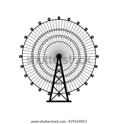 ferris wheel silhouette circle carnival funfair stock vector