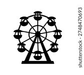 Ferris wheel silhouette icon representing amusement park entertainment