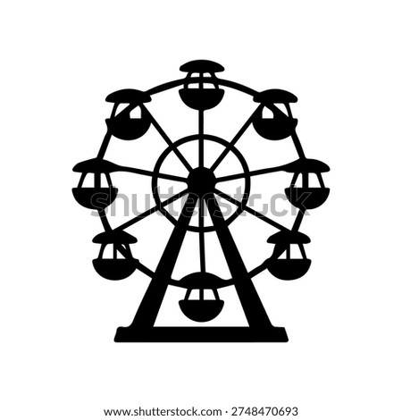 Ferris wheel silhouette icon representing amusement park entertainment
