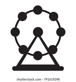 Ferris wheel silhouette on a white background, Vector illustration