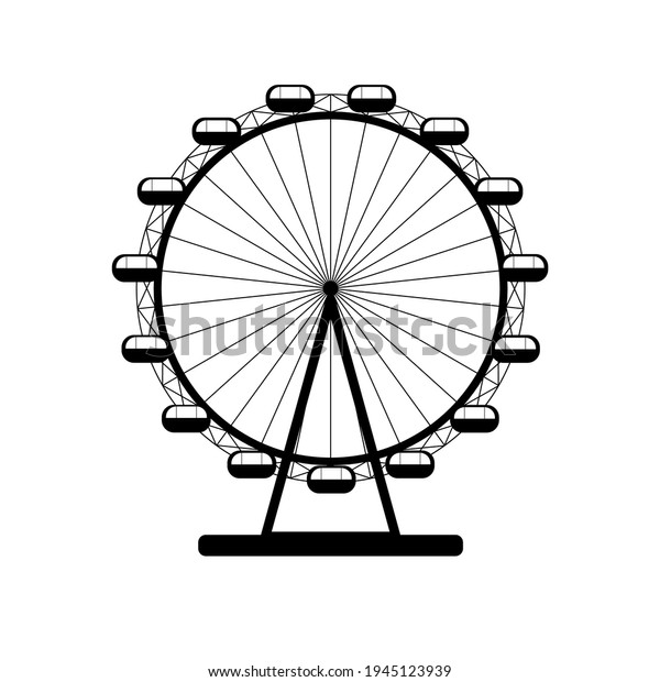 Ferris Wheel Silhouette Vector Illustration Isolated Stock Vector ...