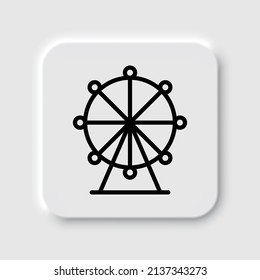 Ferris wheel simple icon. Flat desing. Neumorphism design.ai