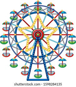 Ferris wheel with star in middle illustration