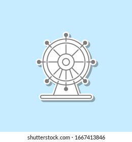 Ferris wheel sticker icon. Simple thin line, outline vector of web icons for ui and ux, website or mobile application