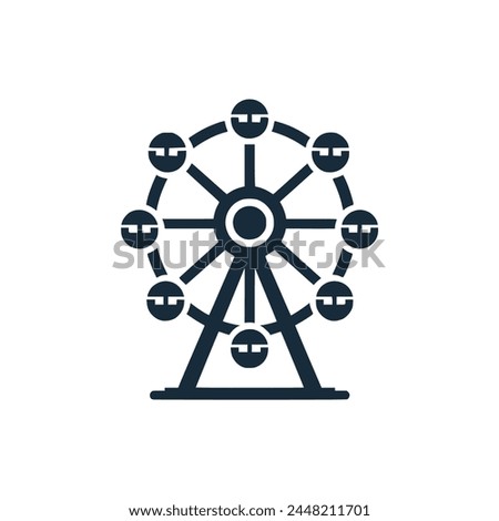 ferris wheel theme park logo vector illustration template design