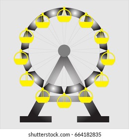Ferris wheel vector.