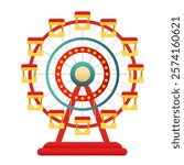 Ferris wheel. Vector clipart isolated on white background.