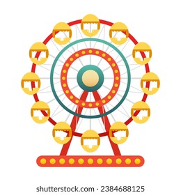 Ferris wheel. Vector clipart isolated on white background.