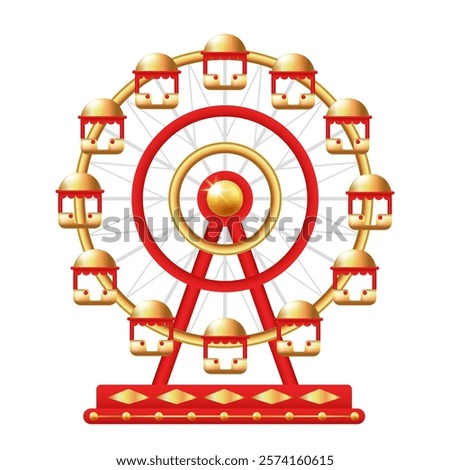 Ferris wheel. Vector clipart isolated on white background.