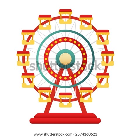 Ferris wheel. Vector clipart isolated on white background.