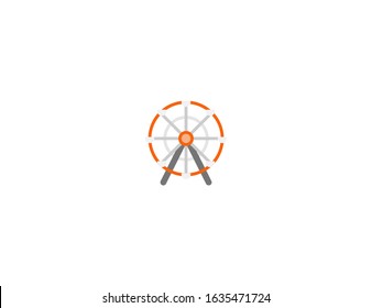 Ferris wheel vector flat icon. Isolated Ferris wheel carousel emoji illustration 