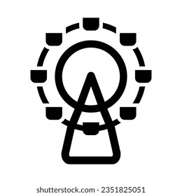 Ferris Wheel Vector Glyph Icon For Personal And Commercial Use.
