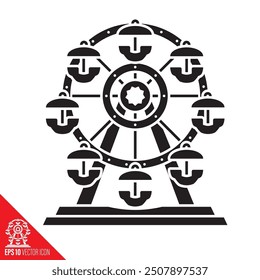 Ferris wheel vector glyph icon