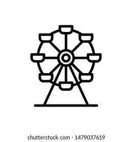 Ferris Wheel Vector Graphics Outline Icon