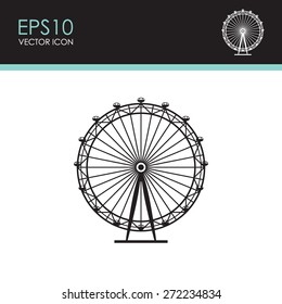 Ferris Wheel vector icon.