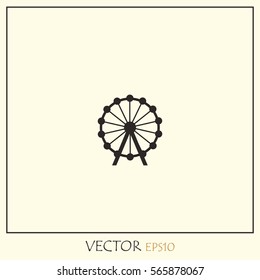 Ferris wheel Vector Icon.