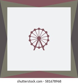 Ferris wheel Vector Icon.