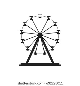 Ferris wheel vector icon. Carousel in park icon. Amusement ride illustration.