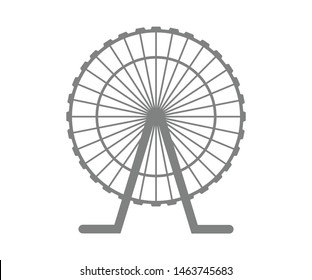 Ferris wheel Vector Icon. Ferris wheel icon in cartoon style isolated on white background