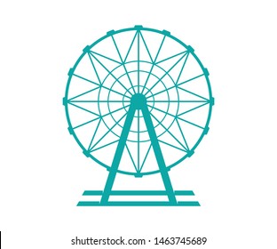 Ferris wheel Vector Icon. Ferris wheel icon in cartoon style isolated on white background