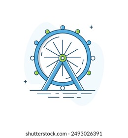 Ferris Wheel Vector Icon Design